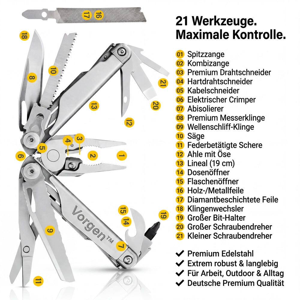 Vorgen™ Multi-outil premium 21-en-1