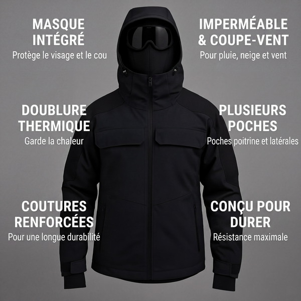 Vorgen™ – Veste tactique Arctic avec masque facial